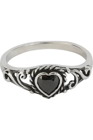 etNox Gothic Ring - Black Heart - voor Vrouwen