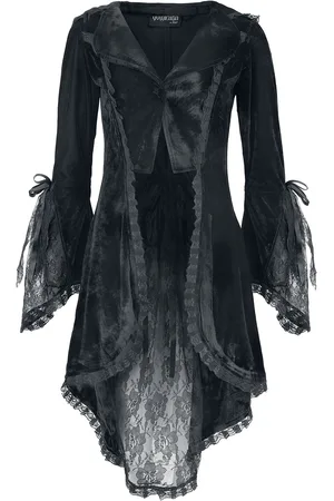 Gothicana Gothic Cardigan - Fluwelen vest met kanten details - S tot XXL - voor Vrouwen