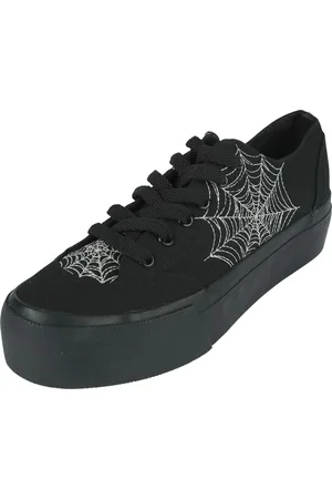Gothicana Gothic Sneakers - LowCut Plateau Sneaker With Spiderweb Embroidery - EU37 tot EU41 - voor Vrouwen