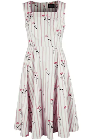 H&R London Rockabilly Medium-lengte jurk - Dalia Floral Swing Dress - XS tot XXL - voor Vrouwen