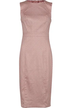 H&R London Rockabilly Medium-lengte jurk - Elodie Polka Dot Wiggle Dress - XS tot L - voor Vrouwen
