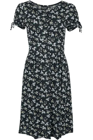 Voodoo Vixen Rockabilly Medium-lengte jurk - Ditsy Floral Tie Sleeve Dress - XS tot 3XL - voor Vrouwen