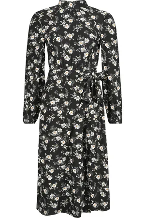QED London Rockabilly Medium-lengte jurk - Daisy Tie Wrap Side Split Midi Dress - XS tot L - voor Vrouwen