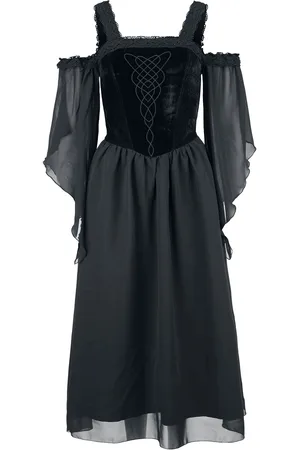 Gothicana Gothic Lange jurk - Jurk met borduurwerk en kant - S tot XL - voor Vrouwen