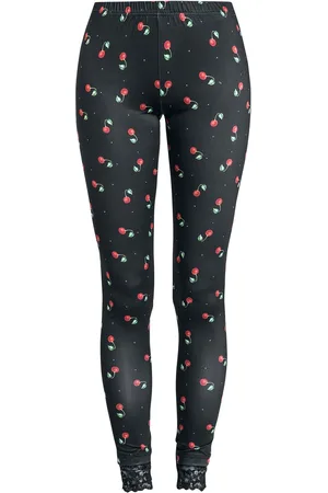Pussy Deluxe Rockabilly Leggings - Cherries Leggings - XS tot S - voor Vrouwen