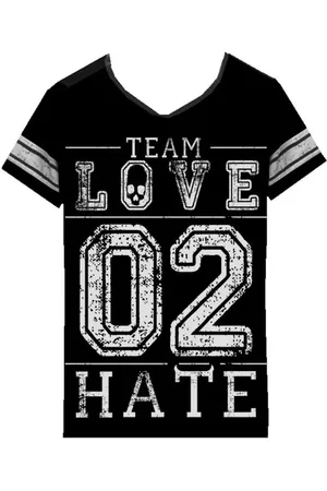 Heartless Gothic T-shirt - Team Love To Hate Varsity T - S tot XL - voor Vrouwen