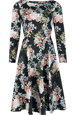 H&R London Rockabilly Medium-lengte jurk - Elouise Swing Dress - XS tot S - voor Vrouwen
