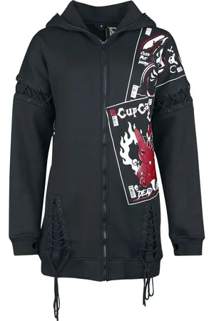 Cupcake Cult Gothic Vest met capuchon - Dead Comics vest met capuchon - S - voor Vrouwen