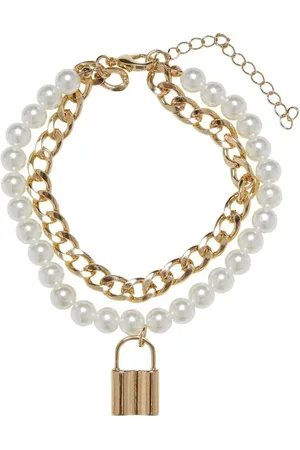 Urban classics Armband - Padlock Pearl Layering Bracelet - voor Vrouwen