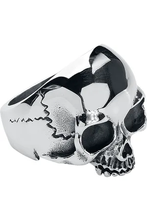 etNox hard and heavy Ring - Skull Head - voor Mannen