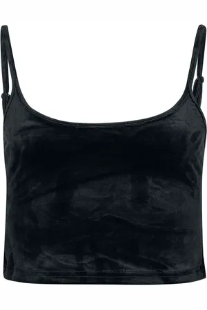 Urban classics Top - Fluwelen crop top - XS tot XL - voor Vrouwen