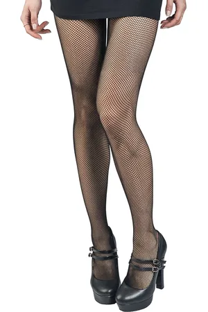 Pamela Mann Rockabilly Maillot - Zwarte visnet panty zonder kruis - S-XL - voor Vrouwen