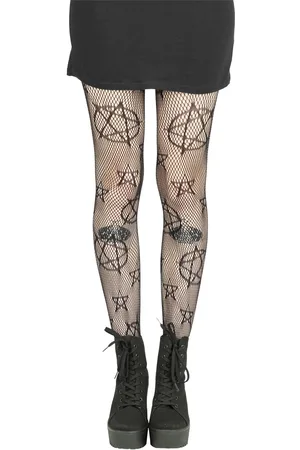 Pamela Mann Gothic Maillot - Pentagram Net Tights - S-XL - voor Vrouwen