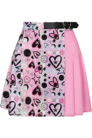 Hell Bunny Rockabilly Korte rok - x Smiley Originals Robbie rok - XS tot L - voor Vrouwen