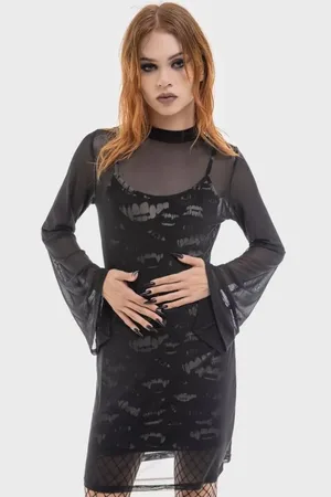 Killstar Gothic Korte jurk - The Lost Boys - Sheer Vamp Dress - XS tot 3XL - voor Vrouwen