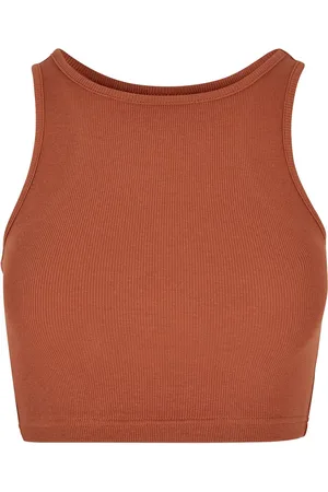 Urban classics Top - Ladies Cropped Rib Top - XS tot XL - voor Vrouwen