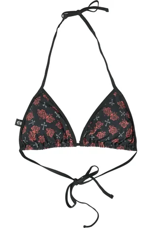 Rock Rebel Rock Bikini Top - Bikinitop met all-over kruizen en rozenprint - M tot XXL - voor Vrouwen