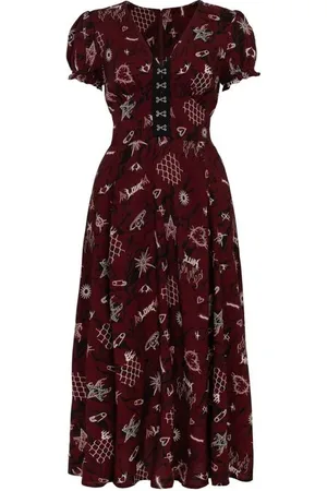 Hell Bunny Lange jurk - Doomed Dress - XS tot 4XL - voor Vrouwen