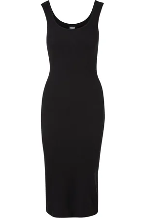Urban classics Lange jurk - Ladies Rib Top Dress - XS tot 3XL - voor Vrouwen
