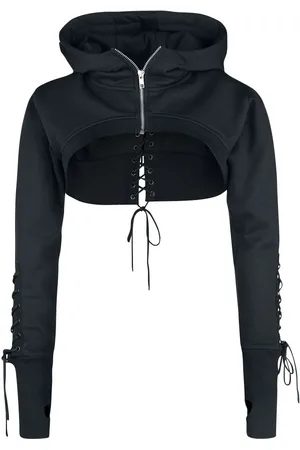 Chemical Black Gothic Vest met capuchon - Ebony Bolero - XS tot XL - voor Vrouwen