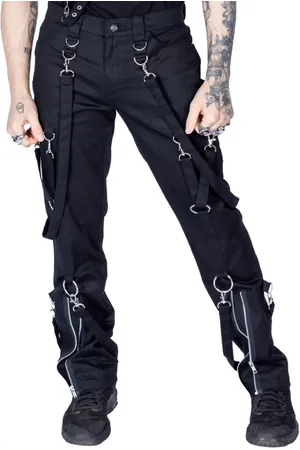 Heartless Gothic Stoffen broeken - MIDAS PANTS MENS BLACK - W32L32 tot W36L34 - voor Mannen