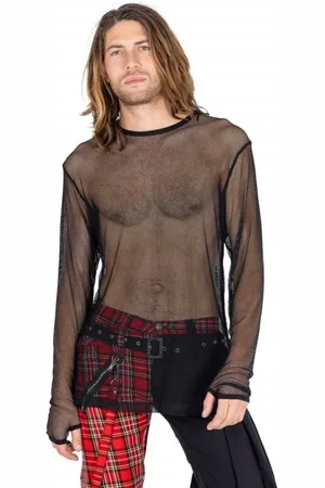 Poizen Industries Gothic Shirt met lange mouwen - KREED TOP MENS BLACK - M tot XL - voor Mannen