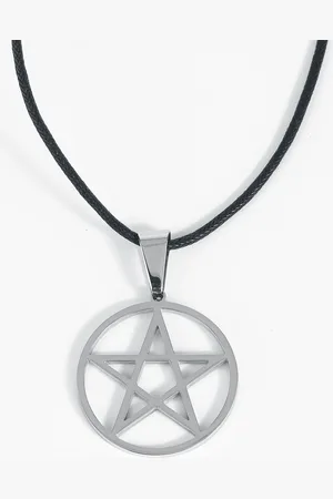 etNox hard and heavy Gothic Halsketting - Plain Pentagram