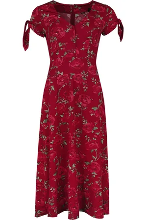 Voodoo Vixen Rockabilly Lange jurk - V Neck Flared Dress - XS tot XL - voor Vrouwen