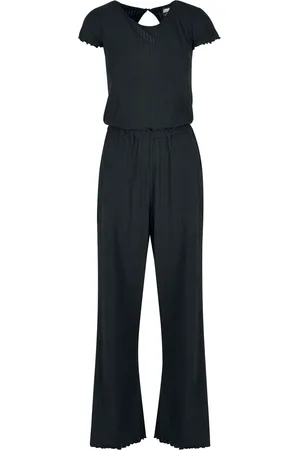 Urban classics Jumpsuit - Ladies’ Rib Wide-leg Jumpsuit - XS tot XL - voor Vrouwen