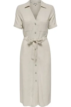 ONLY Medium-lengte jurk - ONLSIESTA SS LIN BL SHIRT DRESS PNT NOOS - XS tot XL - voor Vrouwen