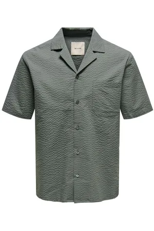 Only & Sons Shirt met korte mouwen - ONSEYE RESORT SEERS 0009 SHIRT NOOS - S tot XXL - voor Mannen