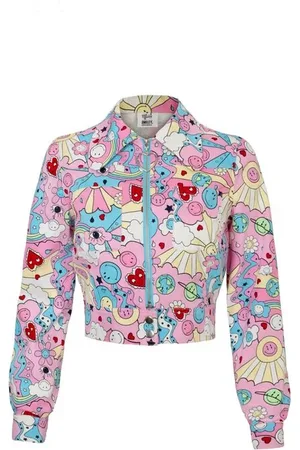 Hell Bunny Tussenseizoensjas - x Smiley Originals Loulou Jacket - XS tot 4XL - voor Vrouwen
