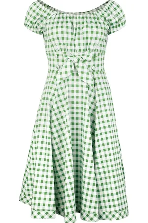 H&R London Medium-lengte jurk - Gemma Gingham Swing Dress - XS tot 4XL - voor Vrouwen