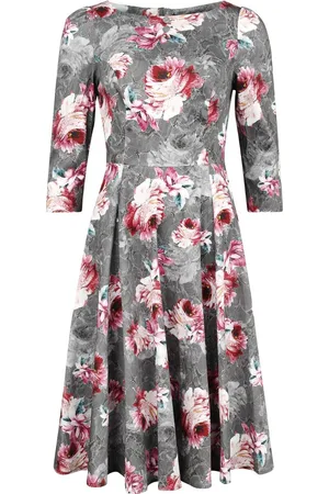 H&R London Rockabilly Medium-lengte jurk - XS tot M - voor Vrouwen
