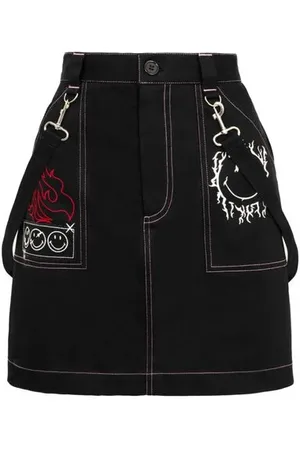 Hell Bunny Korte rok - x Smiley Originals Dylan Skirt - XS tot XXL - voor Vrouwen
