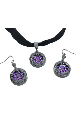 Gothicana Gothic Choker - Shiny Pentagram - voor Vrouwen
