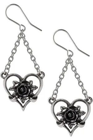 Alchemy Gothic Oorbellen - Heart of Blackness - voor Vrouwen