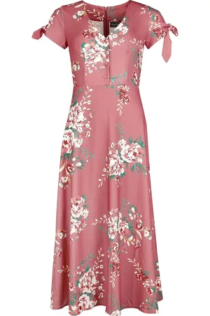 Voodoo Vixen Lange jurk - Floral Tie Aleeve Midi Dress - XS tot 4XL - voor Vrouwen
