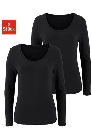 vivance collection Shirt met lange mouwen Elastische katoenkwaliteit (Set van 2)