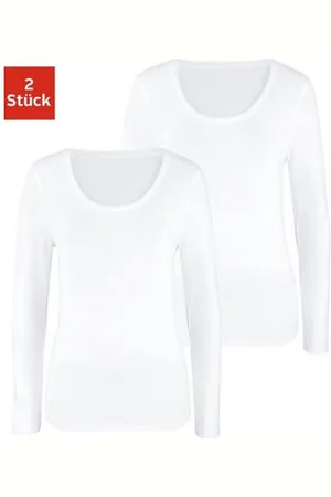vivance collection Shirt met lange mouwen Elastische katoenkwaliteit (Set van 2)