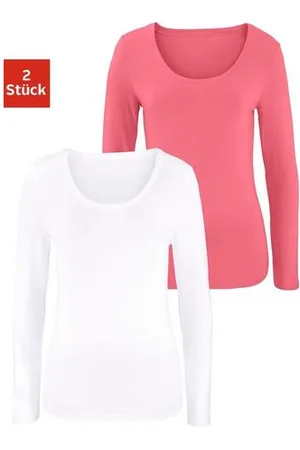 vivance collection Shirt met lange mouwen Elastische katoenkwaliteit (Set van 2)