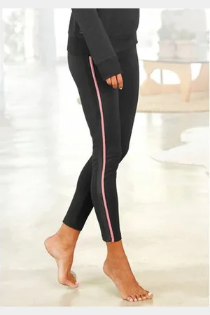 H.I.S Legging Streepinzetten opzij in contrastkleur