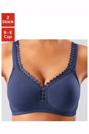 Petite Fleur Soft-bh zonder beugels, met decoratieve sierrand (Set van 2)