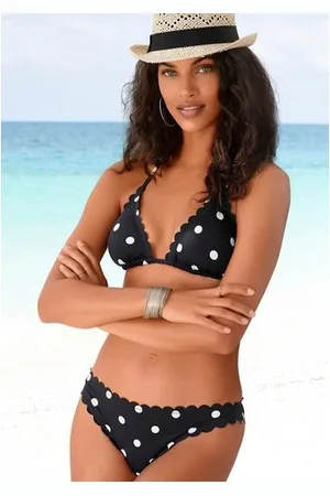 Lascana Triangel-bikinitop Jada met schulprandjes en stippen