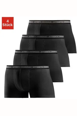 Authentic Underwear Boxershort zwarte weefband met logo-opschrift (set, 4 stuks)