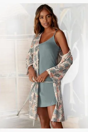 Lascana Kimono in uni en print all-over