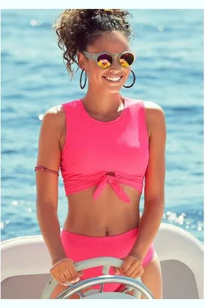 Venice Beach Highwaist-bikinibroekje Planeet in trendy belijning