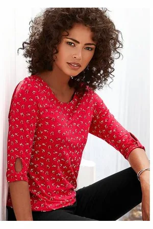 Lascana Shirt met 3/4-mouwen Met kleine cut-out onder aan de mouwen