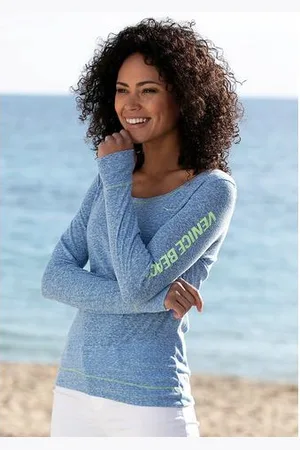 Venice Beach Shirt met lange mouwen met sportieve logoprint, sportief-casual
