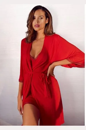Lascana Kimono met kanten randje